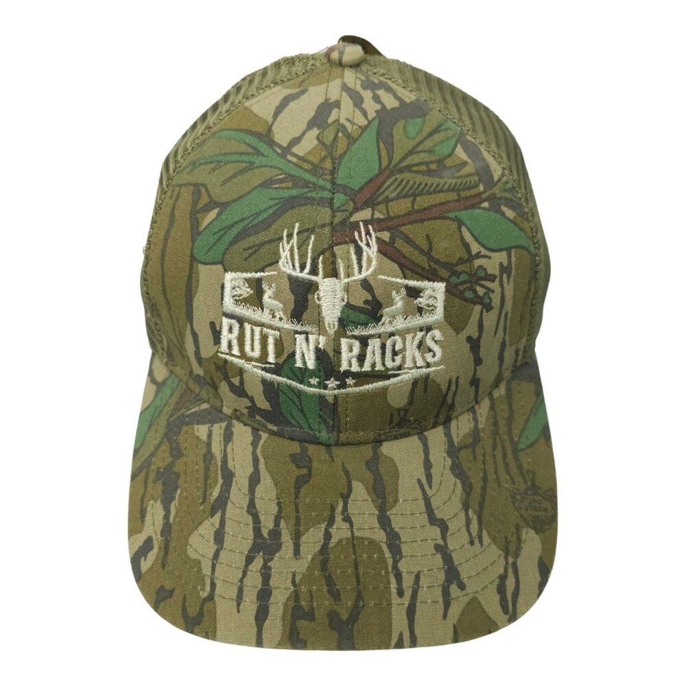 Mossy Oak Rut N Racks Camo Mesh Snapback Cap Trucker Hunting Lost Hat NEW